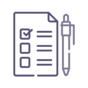 Purple language interpreter assessment services icon